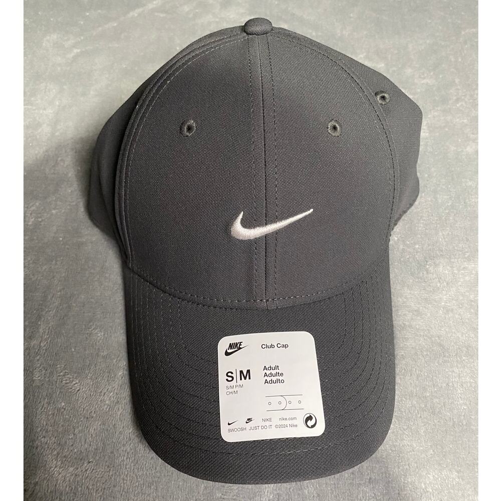Nike DRI-FIT Club Cap Women’s S/M Gray Poly Sporty Minimalist Athleisure NWT